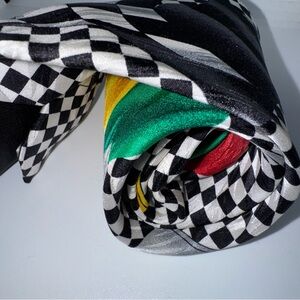 Black and White Checkered Silk tie